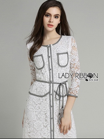Lady Leslie Smart Lace Dress with Ribbon