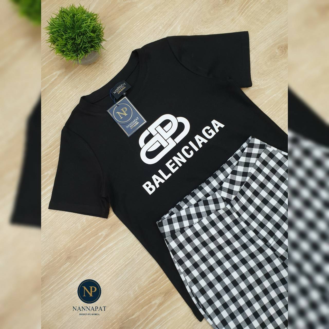 เซท กางเกงลายสก็อตทรงสวย