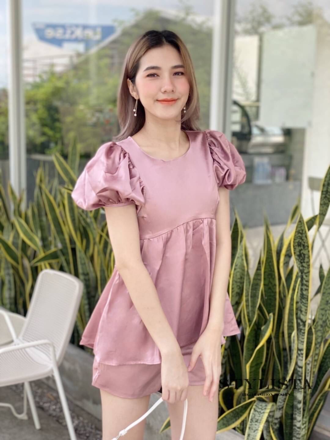 เดรส เเขนสั้นพองๆ