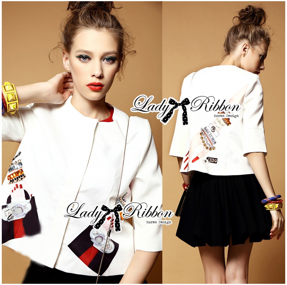 🎀 Lady Ribbon's Made 🎀 Lady Julianna Sassy Embellished Surreal Print Blouse เสื้อพิมพ์ลายเซอร์เรียลและปักคริสตัล ตัวนี้เก๋มากๆเลยค่ะ