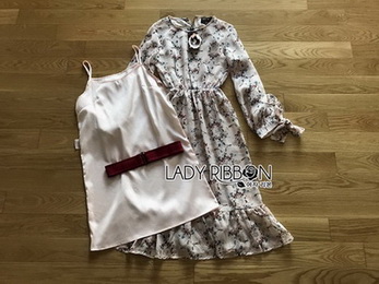 เดรสผ้าชีฟองพิมพ์ลายดอกไม้