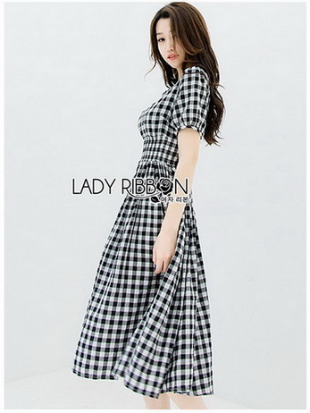 Lady Eva Country Style Check Cotton Dress