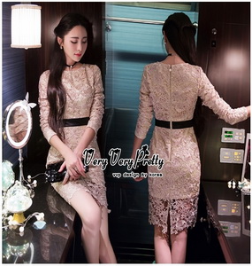 เสื้อผ้าเกาหลีเดรสผ้าลูกไม้เนื้อดี