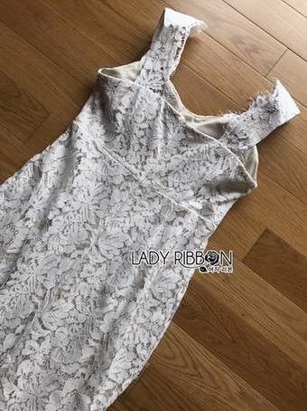 Lady Leanne Sexy Feminine White Lace Dress
