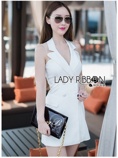Suit Dress Lady Ribbon สูทเดรสสีขาว