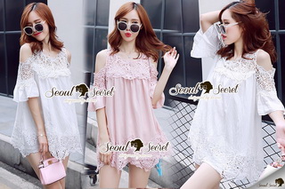 Lady Ribbon Online เสื้อผ้าออนไลน์ขายส่ง Seoul Secret เสื้อผ้า SS18180816 Seoul Secret Say's... Linsey Lace Tail Dress