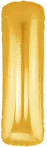ลูกโป่งตัวอักษร I ขนาด 40 นิ้ว สีทอง Alphabet Letter Foil Balloon Gold Color