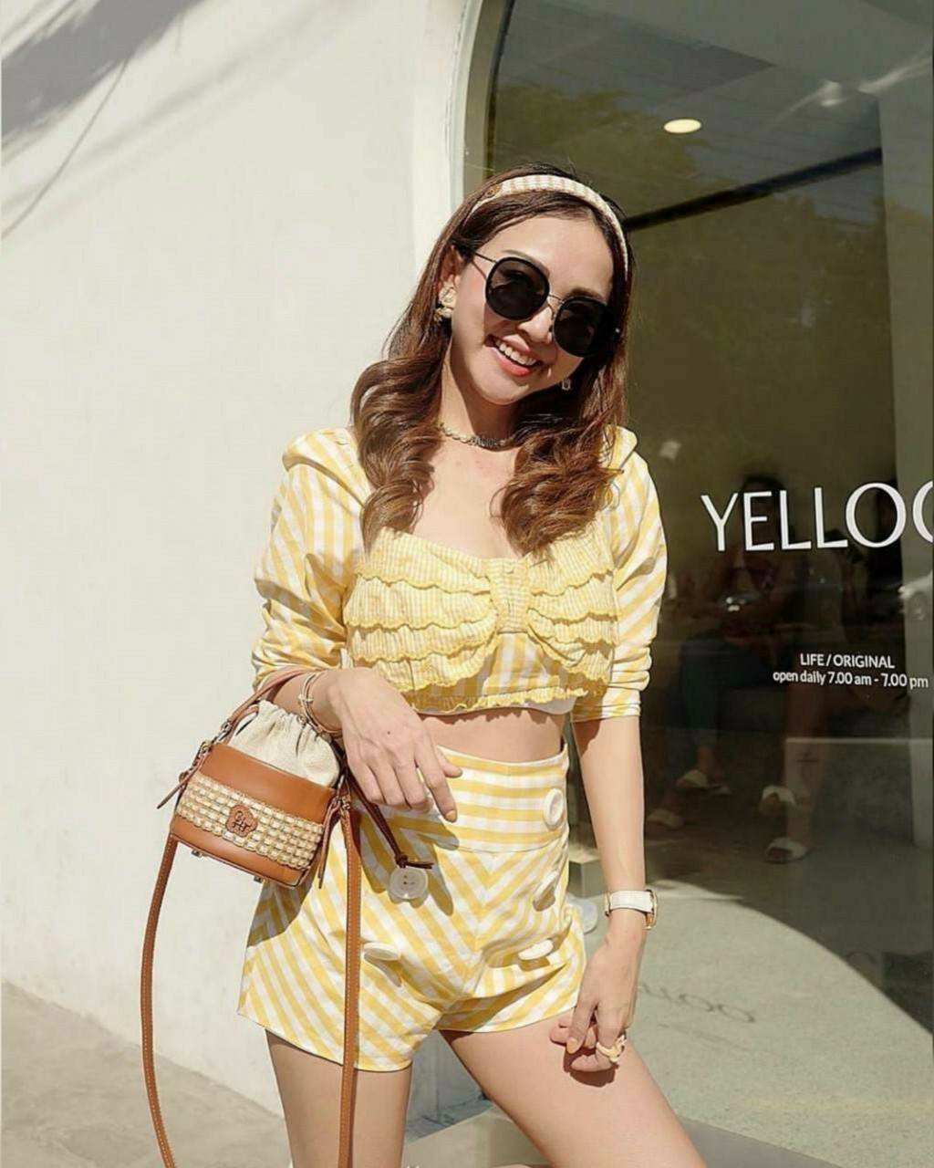 เซทแต่งโบว์อก ดีไซน์น่ารัก กางเกงแต่งกระดุม