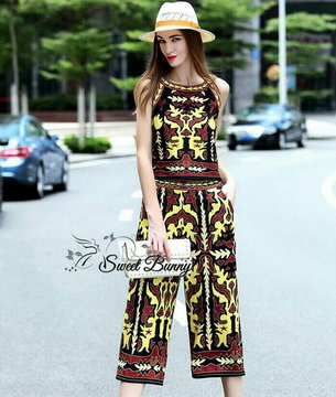 Lady Ribbon Online เสื้อผ้าออนไลน์ online ขายส่ง เลดี้ริบบอน Sweet Bunny เสื้อผ้า SW04280716 Sweet Bunny Present... Woodland Basic Print Pants Set