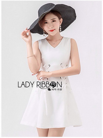 Lady Felix Double Lace-Down White Mini Dress
