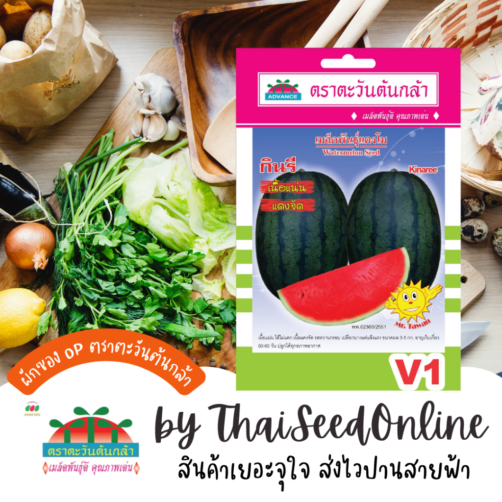Advance Seeds(ตราตะวันต้นกล้า) ADVOP ซฟ เมล็ดพันธุ์ แตงโมกินรี ประมาณ 25 เมล็ด ตราตะวันต้นกล้า V1