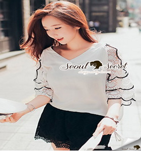 Lace V Blouse เสื้อเก๋ๆ หวานๆ สไตล์เกาหลี