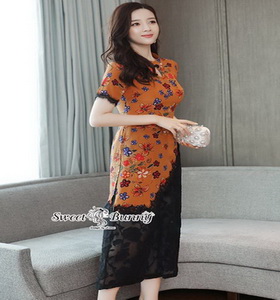 เสื้อพร้อมกางเกงคอจีนผ้าซีทรู