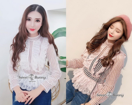 ทรงแขนยาวเอวเข้ารูป ชายเป็นผ้าลูกไม้