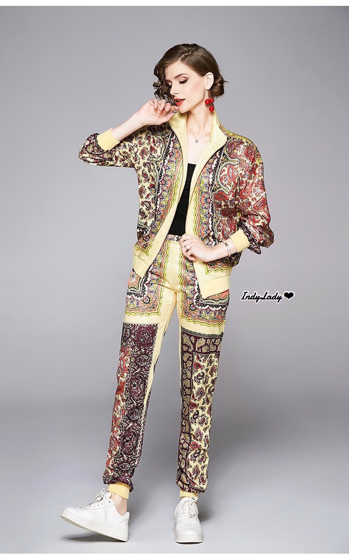 jacket+กางเกงขายาว งานพิมพ์ลาย