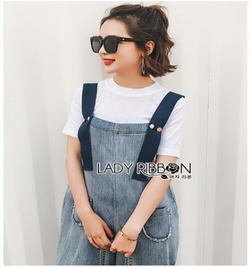 Chic Denim Overall Jumpsuit Lady Ribbon เอี๊ยมจัมป์สูท