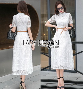 ady Ribbon Lady Leslie ModerMaxi Dress เชิ้ตเดรส สไตล์โมเดิร์นเฟมินีน