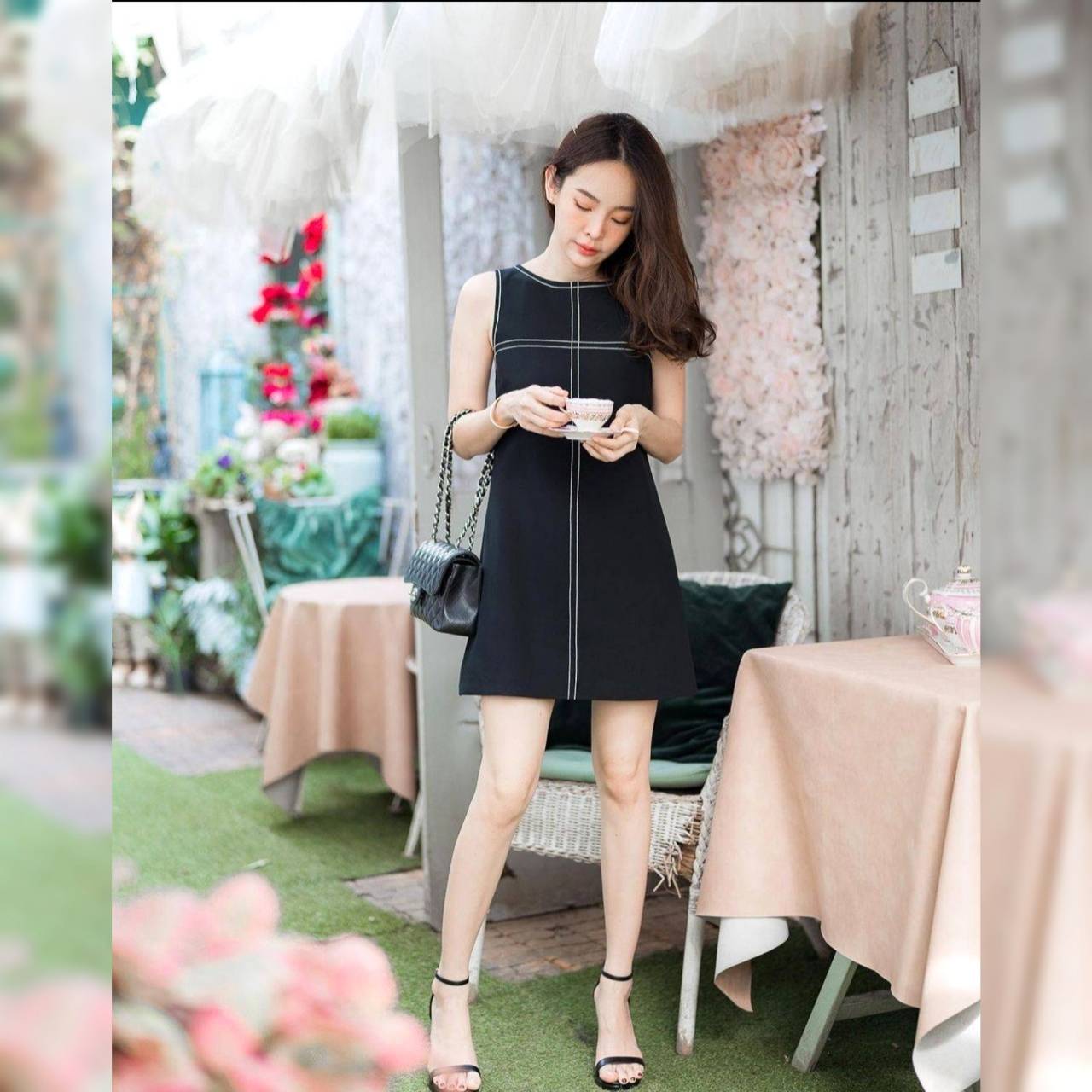 Dressซิปหลังตัดเย็บเก๋ๆ