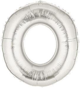 ลูกโป่งตัวอักษร O ขนาด 40 นิ้ว สีเงิน Alphabet Letter Foil Balloon Silver Color