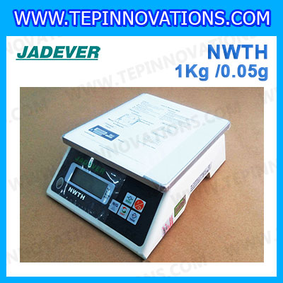 เครื่องชั่งน้ำหนักดิจิตอล พิกัดน้ำหนัก 1000g ยี่ห้อ JADEVER รุ่น NWTH ความละเอียด 0.05g (มีใบผ่านตรวจรับรองจากสำนักชั่งตวงวัด)