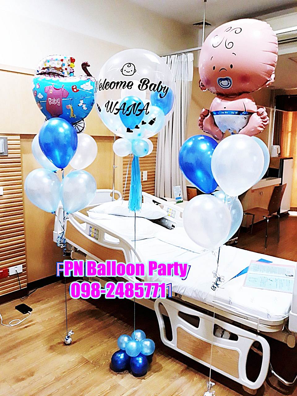 ช่อลูกโป่งแสดงความยินดีเด็กแรกเกิด Welcome Baby Balloons