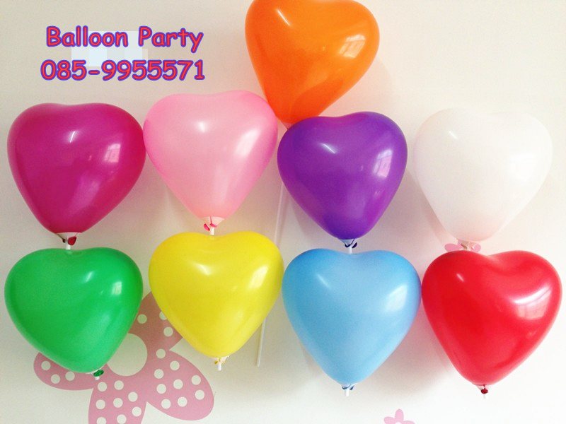 ลูกโป่งหัวใจ สีเขียวเข้ม Heart Latex Balloon ขนาด 5 นิ้ว แพคละ 20 ใบ
