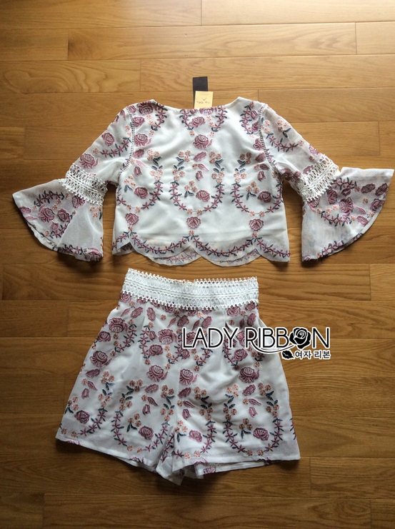 Lady Ribbon High-Waisted Shorts Set เซ็ตเสื้อทรงคร็อป