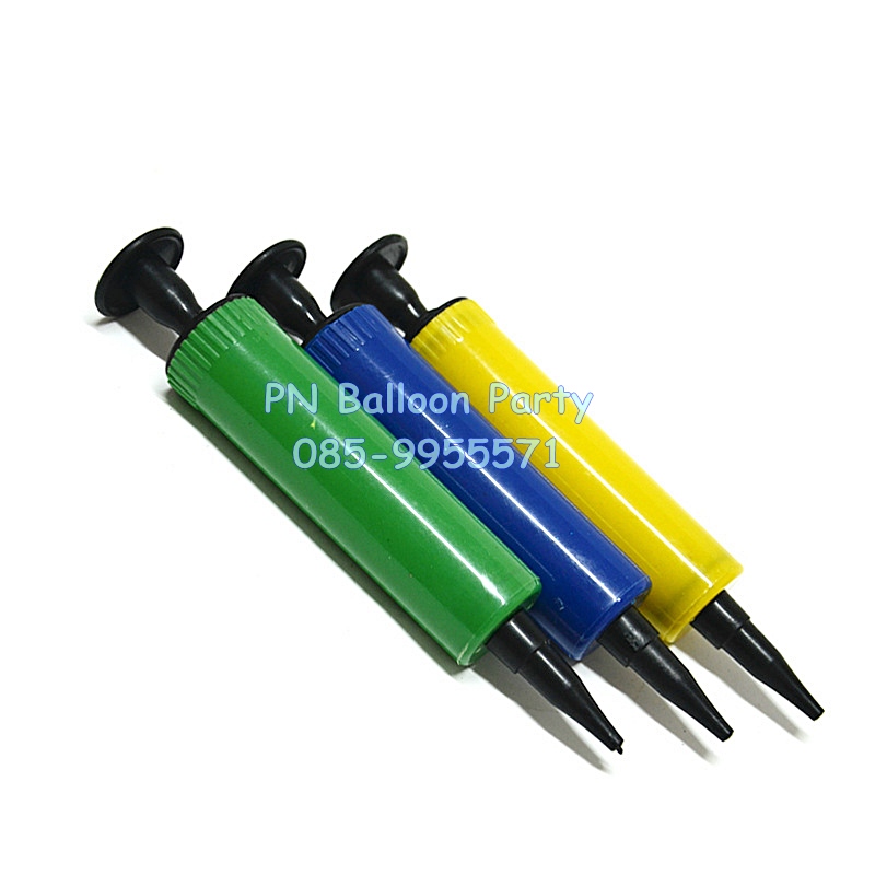 กระบอกสูบลมลูกโป่ง ขนาดเล็ก ที่สูบลมแบบปั๊มมือ คละสี