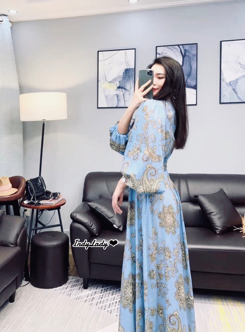 เดรสยาวแขนยาวพอง