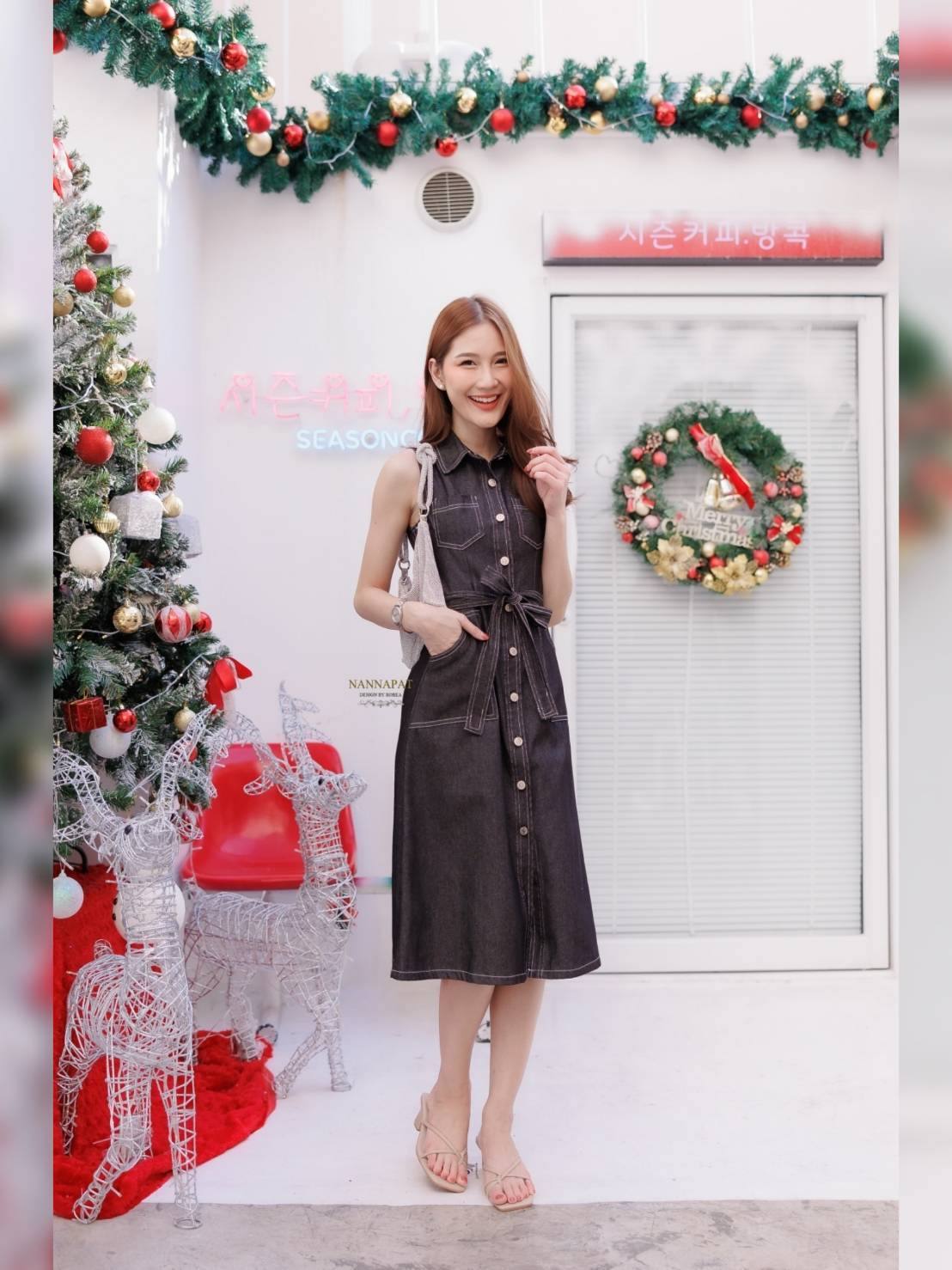 Dress ยีนส์ เรียบหรู สีดำ
