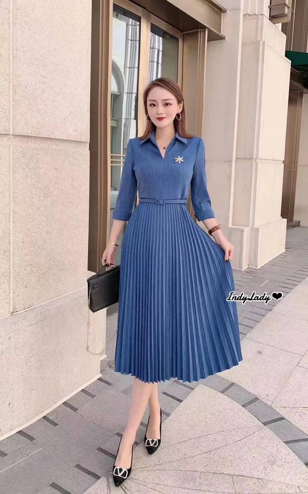 Dress งานซิปหลังคอปก