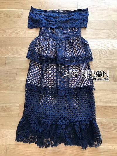 Layered Lace Dress เดรสผ้าลูกไม้สีน้ำเงิน