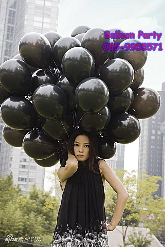 ลูกโป่งสวรรค์ทรงกลมสีมุก สีดำ พาสเทล Latex Metalic Color Balloon แพคละ 20 ใบ