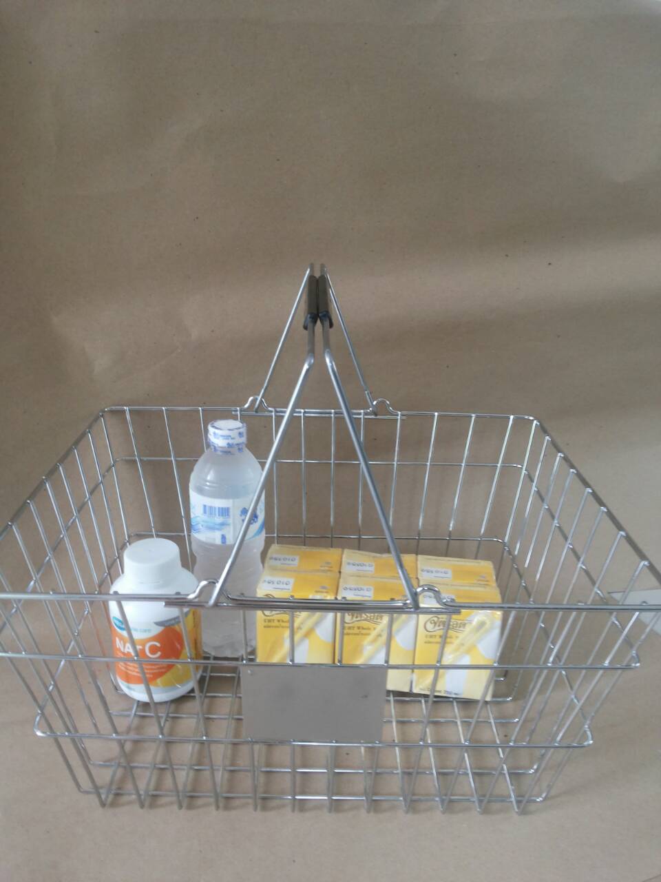 ตะกร้าโครเมียมขนาดมาตราฐาน (หูสีแดง, ดำ)