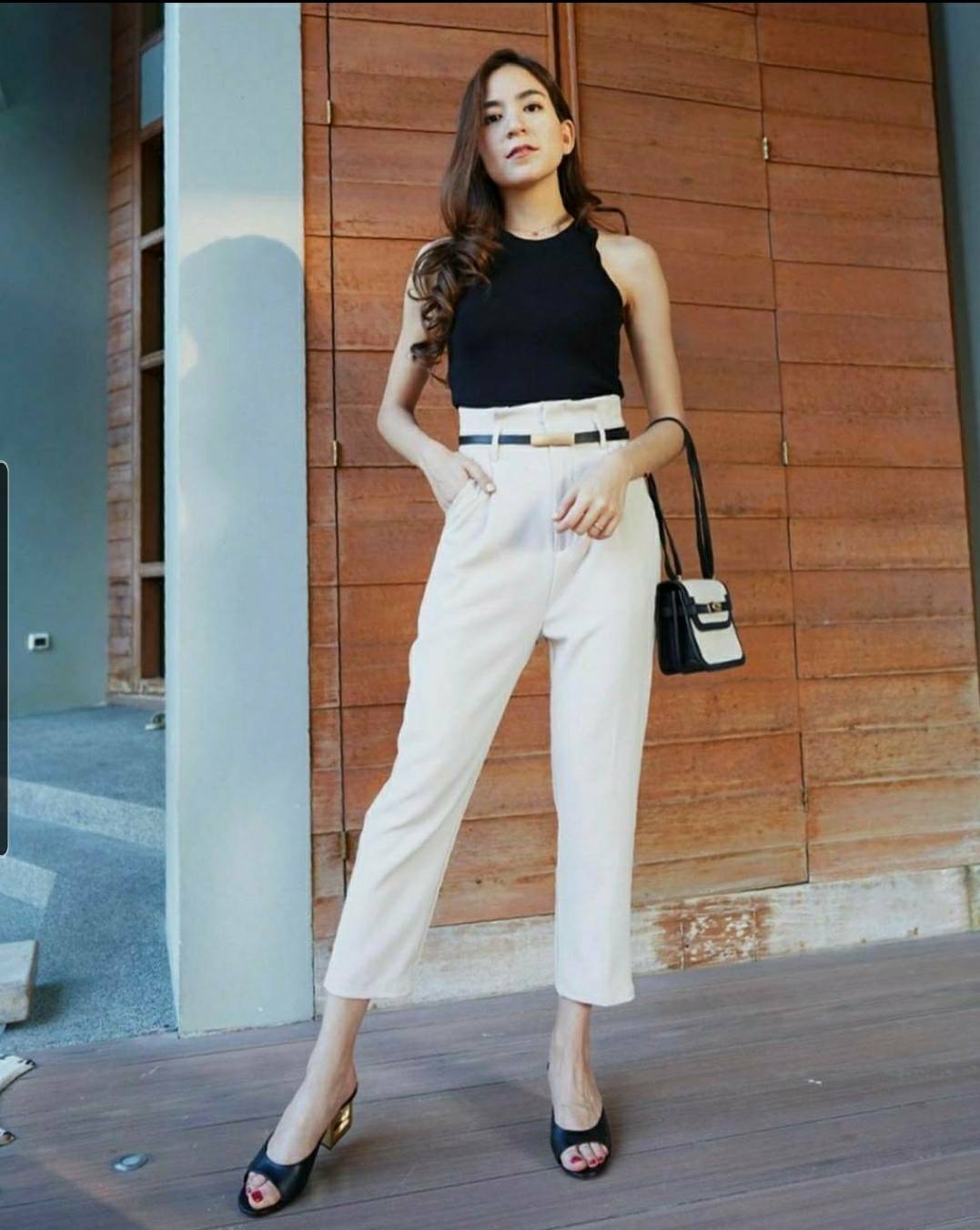 เสื้อกล้ามผ้ายืดกางเกงทรงสวย