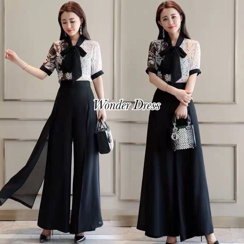 เซทเสื้อแขนสามส่วนเนื้อผ้าชีฟอง