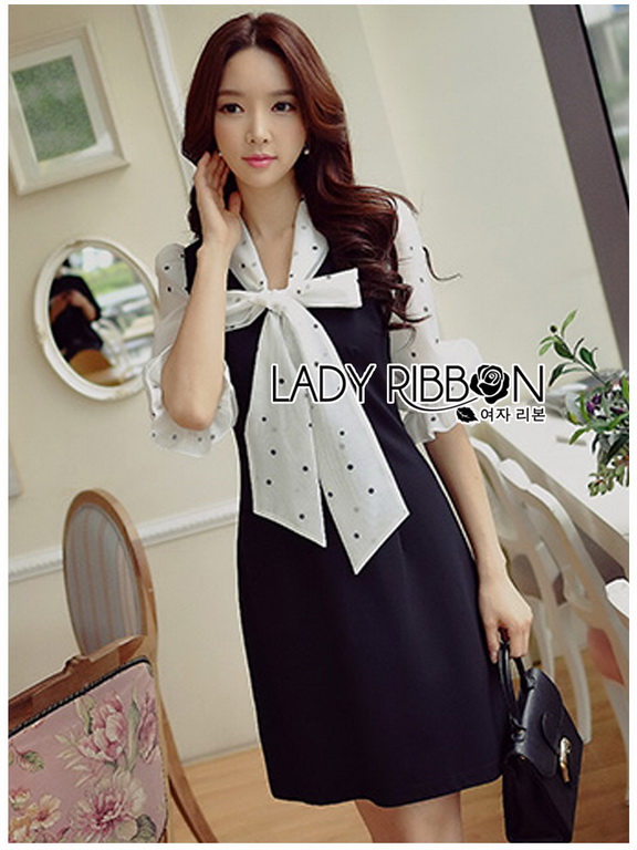 Chiffon and Crepe Dress Lady Ribbon ขายเดรส