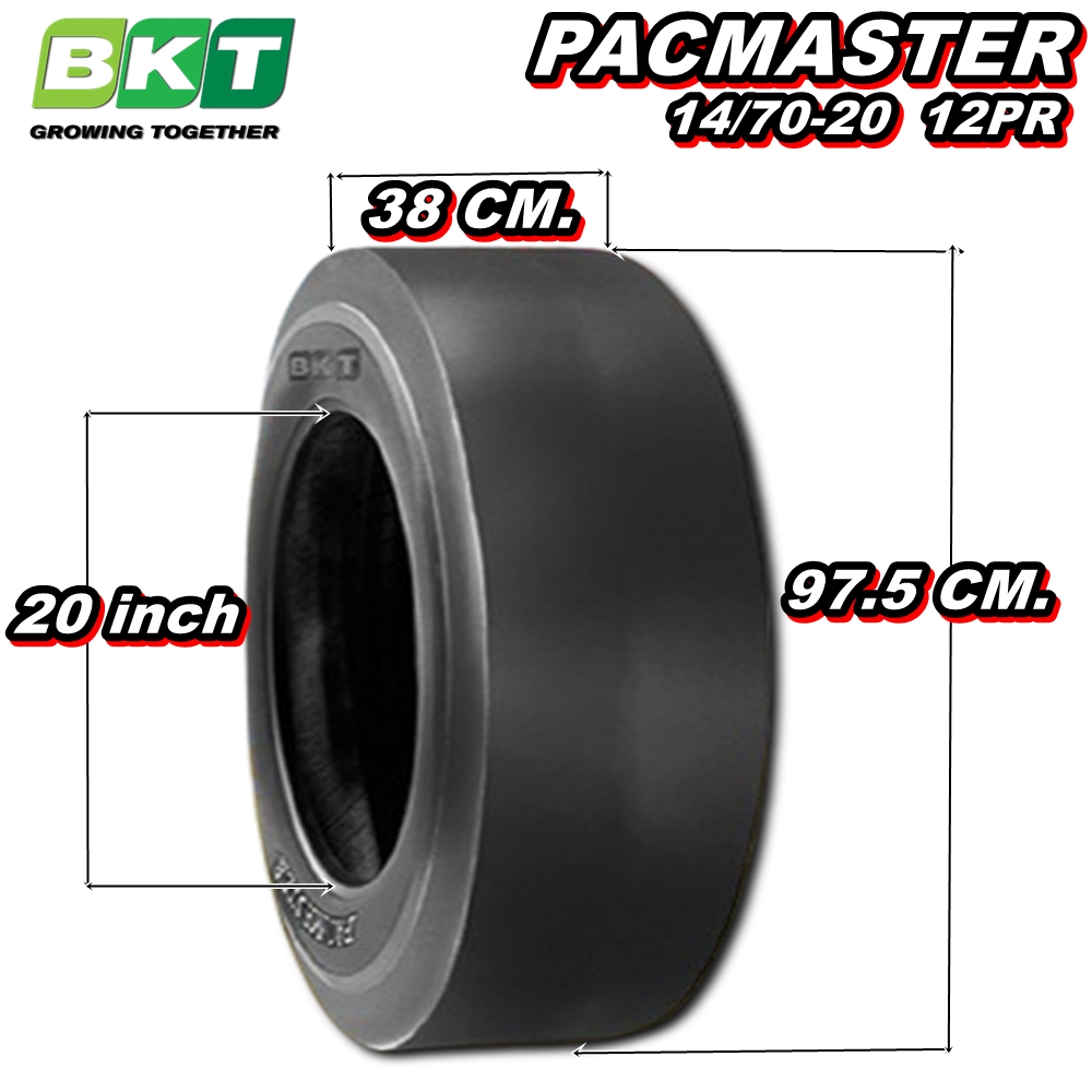 ยางรถบด ขนาด 14/70-20 รุ่น PACMASTER ชนิด TT 12PR (ครบชุด) ยี่ห้อ BKT