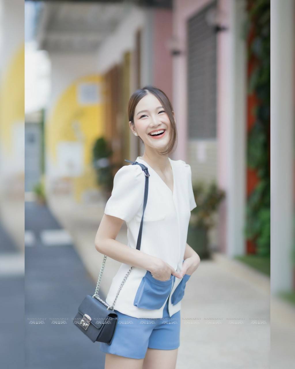 เซทงานซิปหลัง แต่งกระเป๋าคู่