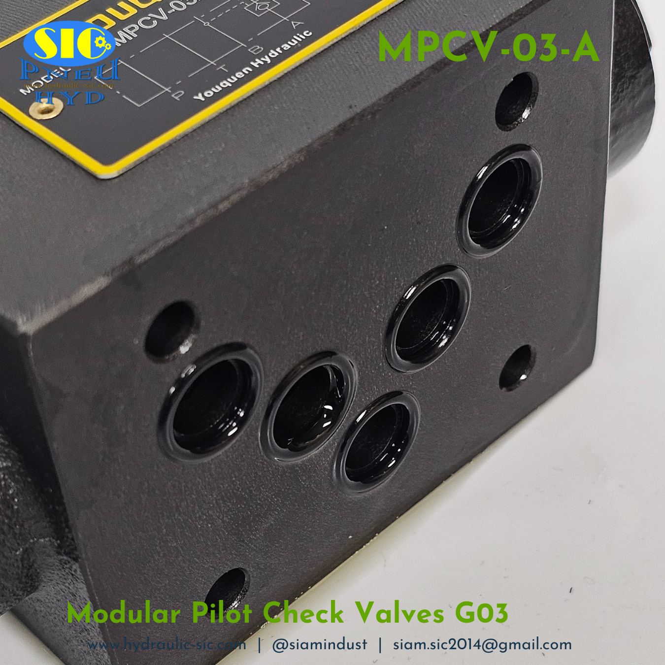 MPCV-03-A : Modular Pilot Check Valve G03 วาล์วกันตก แบบซ้อน YOUQUEN