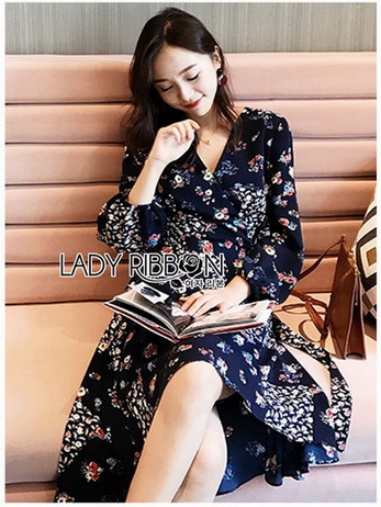 Lady Monica Floral Patterned Printed Wrap Dress