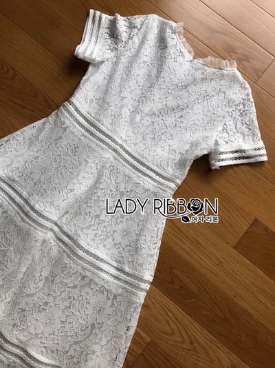 White Lace Dress เดรสผ้าลูกไม้สีขาวตัดต่อเลเยอร์