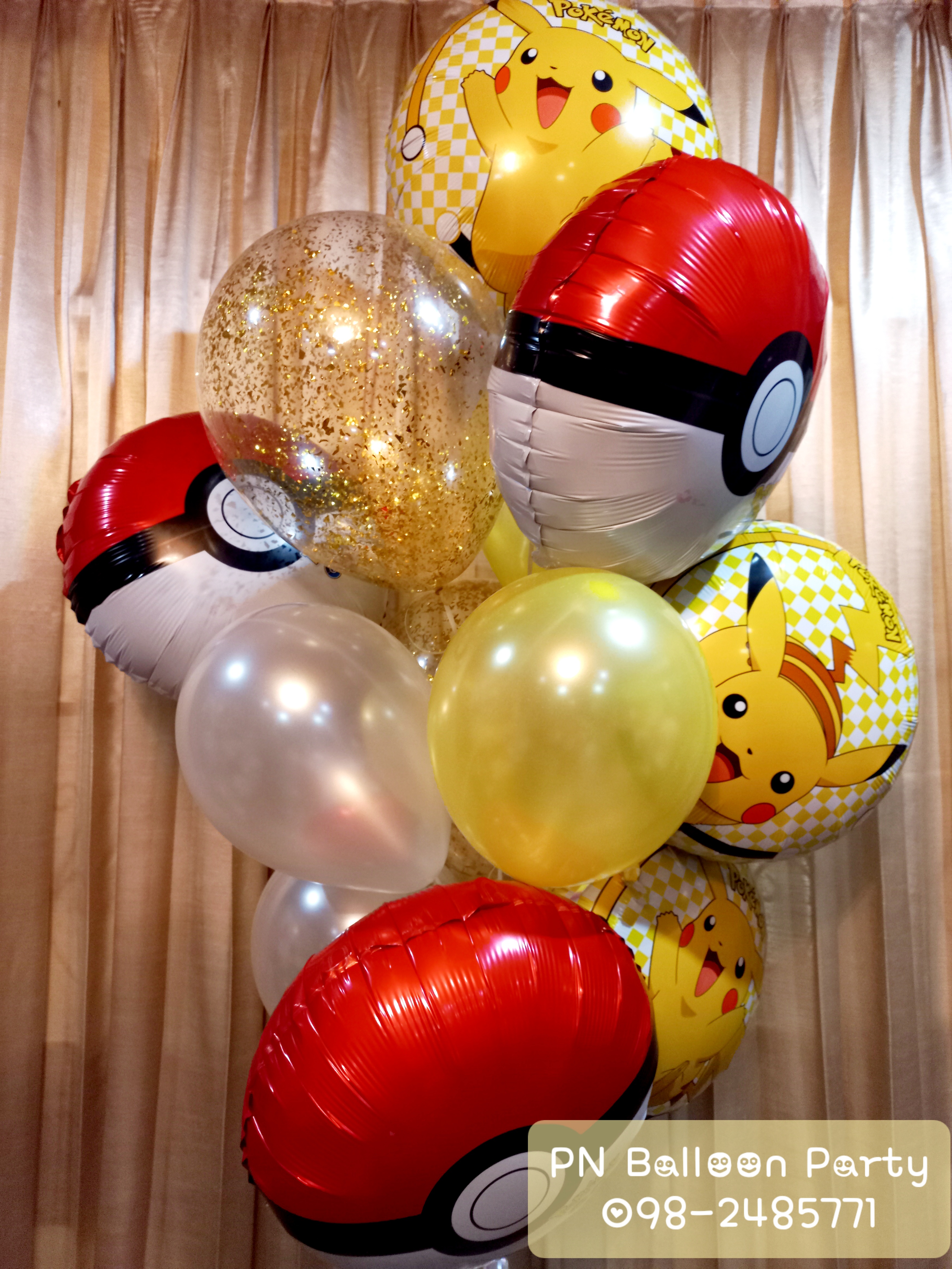 ลูกโป่งโปเกมอน โปเกบอล Pokemon Pikachu pokeball Balloon