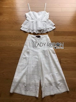Ruffle Lady Ribbon Top and Pants Set