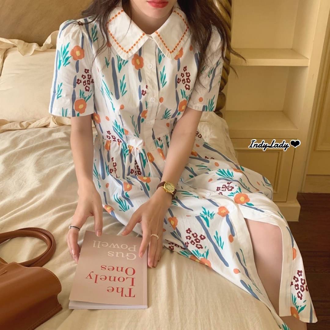 Dress คอปก แขนสั้น