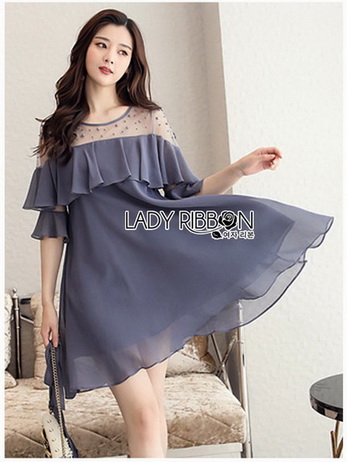 Lady Ribbon Chiffon Dress เดรสผ้าชีฟอง