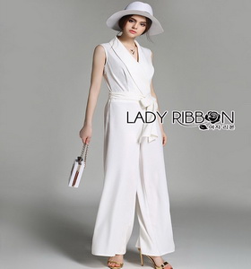 Lady Ribbon Chic Ribbon Crepe Jumpsuit