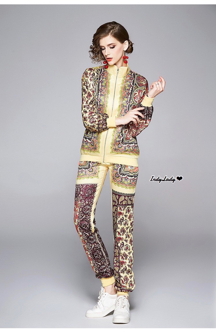 jacket+กางเกงขายาว งานพิมพ์ลาย