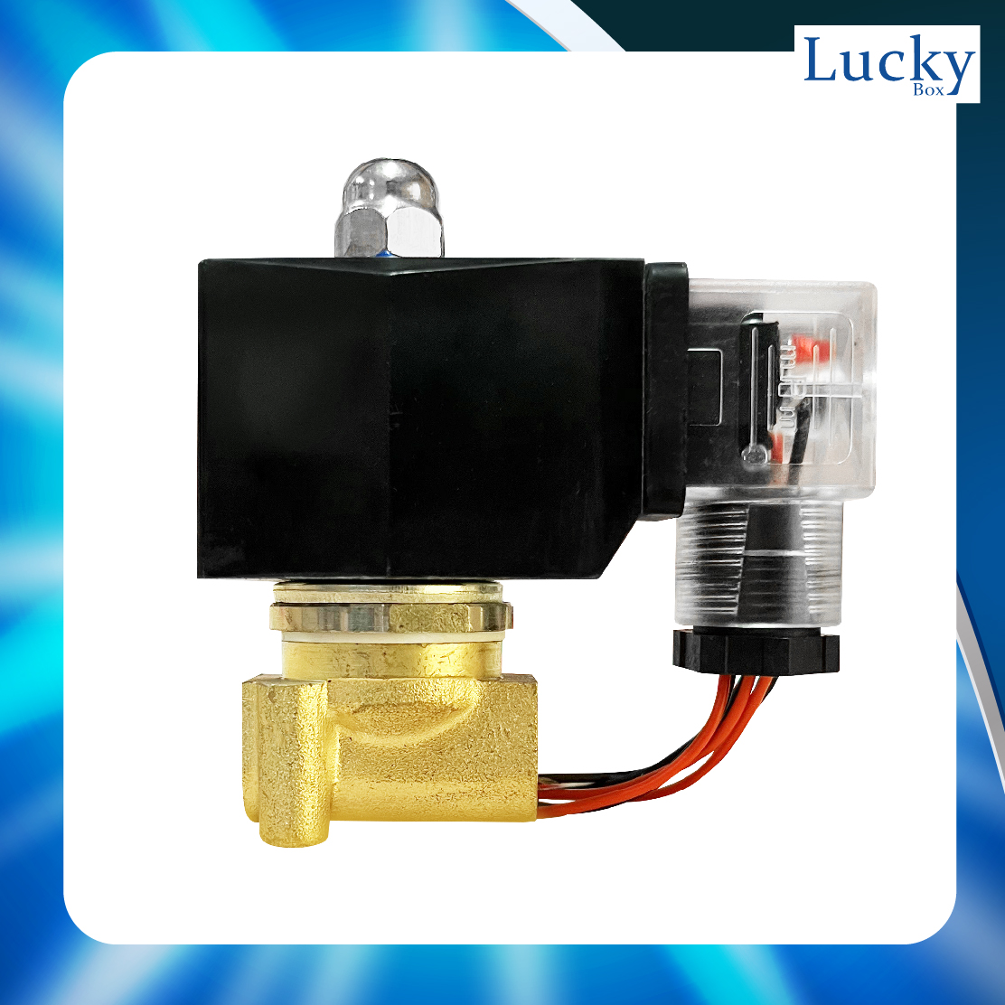 Solenoid Valve โซลินอยด์ทองเหลือง 1/4 นิ้ว (2 หุน) AC220V แบบเหลี่ยม