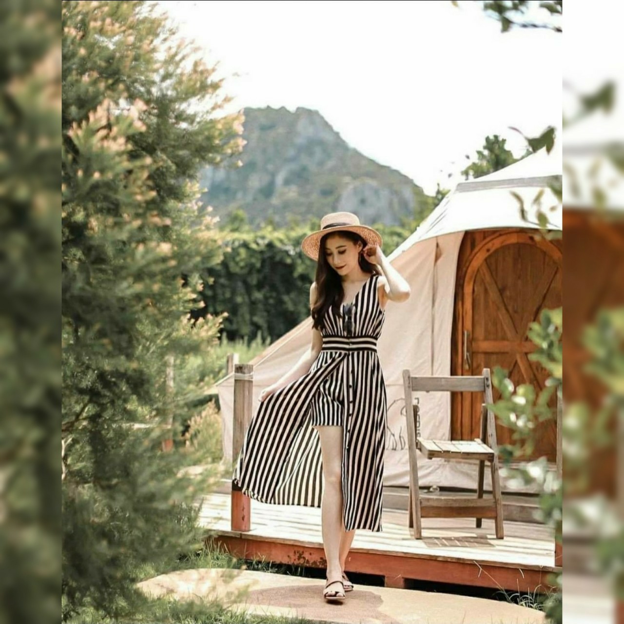 เดรสกระดุมหน้า มาคู่กับกางเกง